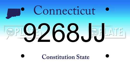 9268JJ Connecticut License Plate