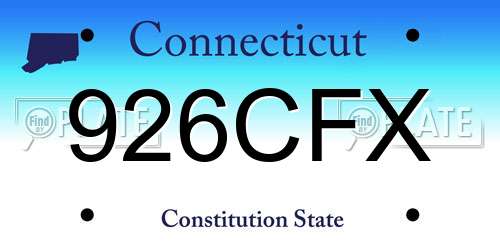 926CFX Connecticut License Plate