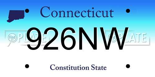 926NW Connecticut License Plate