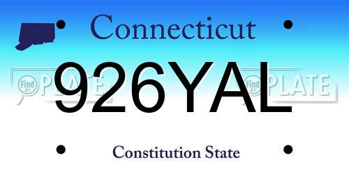 926YAL Connecticut License Plate