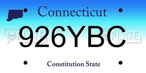 926YBC Connecticut License Plate