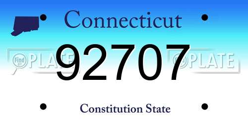 92707 Connecticut License Plate