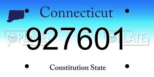 927601 Connecticut License Plate
