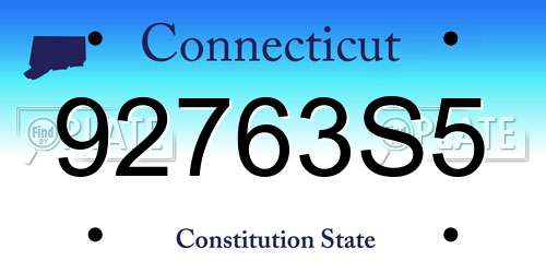 92763S5 Connecticut License Plate