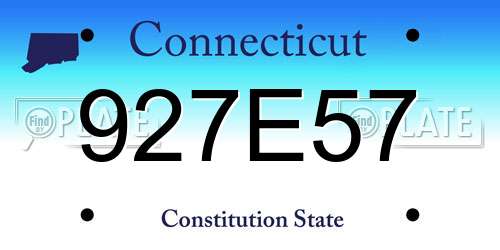 927E57 Connecticut License Plate