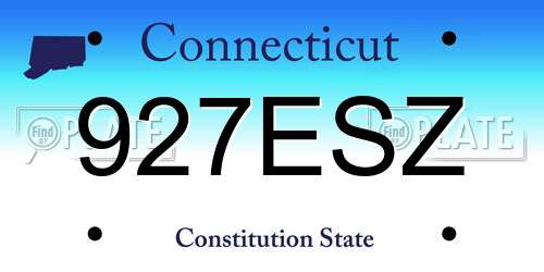 927ESZ Connecticut License Plate