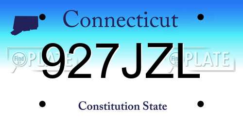 927JZL Connecticut License Plate