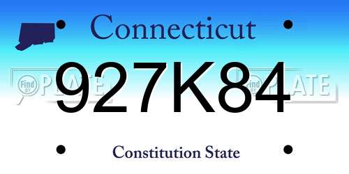 927K84 Connecticut License Plate