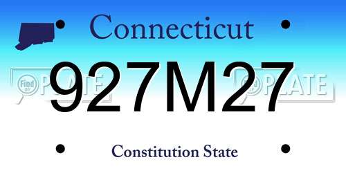927M27 Connecticut License Plate