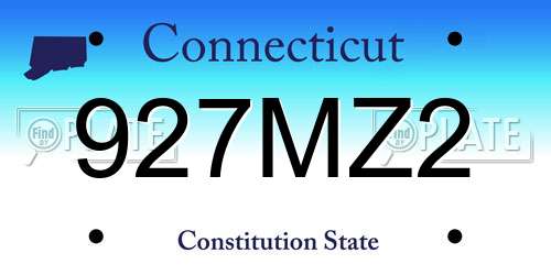927MZ2 Connecticut License Plate