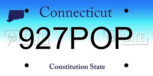 927POP Connecticut License Plate