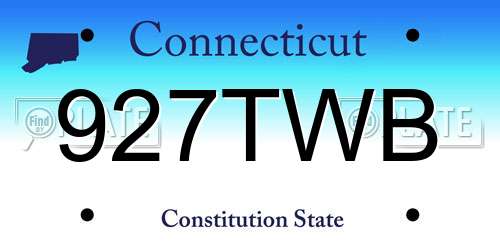 927TWB Connecticut License Plate