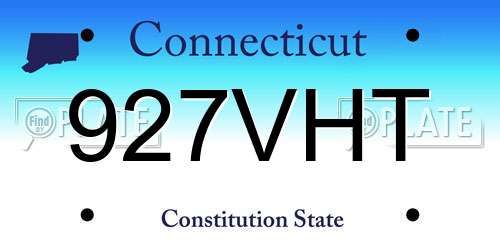 927VHT Connecticut License Plate