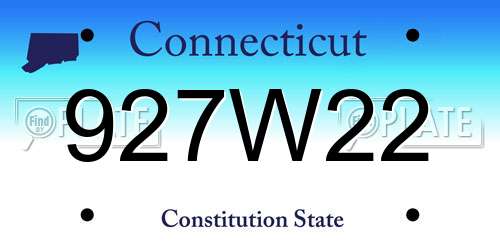 927W22 Connecticut License Plate