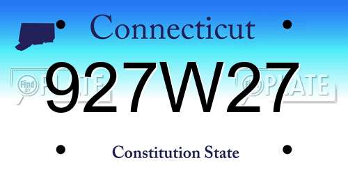 927W27 Connecticut License Plate