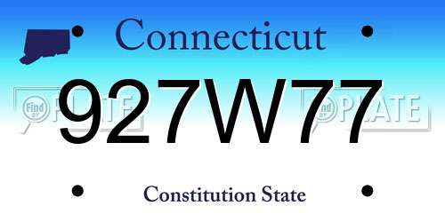 927W77 Connecticut License Plate