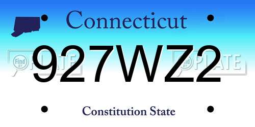 927WZ2 Connecticut License Plate