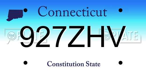 927ZHV Connecticut License Plate