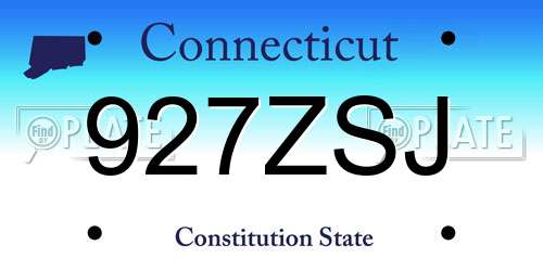 927ZSJ Connecticut License Plate