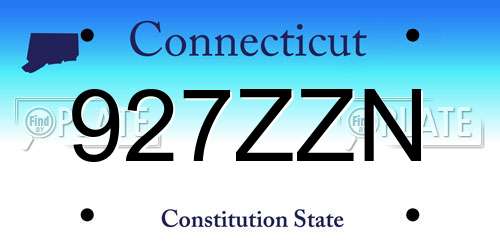 927ZZN Connecticut License Plate