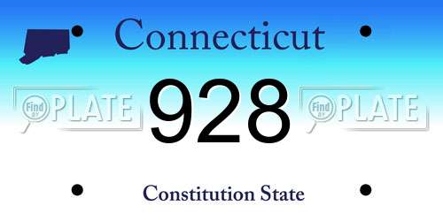 928 Connecticut License Plate
