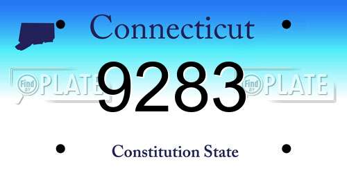 9283 Connecticut License Plate