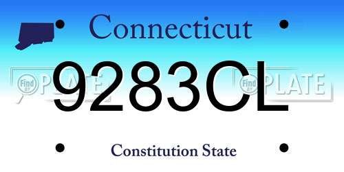 9283CL Connecticut License Plate