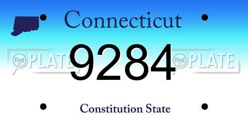 9284 Connecticut License Plate