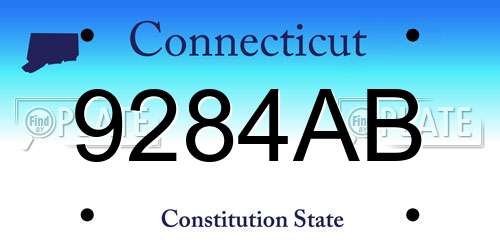 9284AB Connecticut License Plate