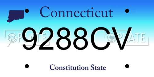 9288CV Connecticut License Plate