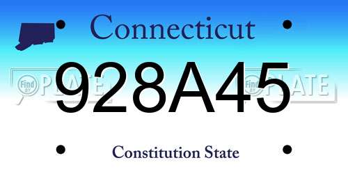 928A45 Connecticut License Plate