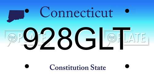 928GLT Connecticut License Plate