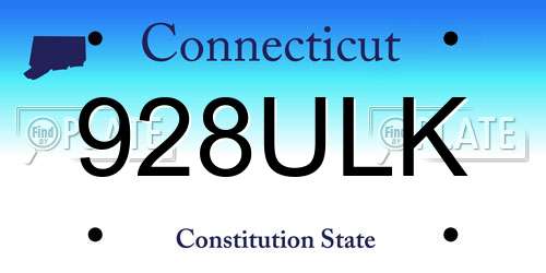 928ULK Connecticut License Plate