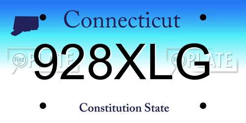 928XLG Connecticut License Plate