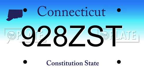 928ZST Connecticut License Plate
