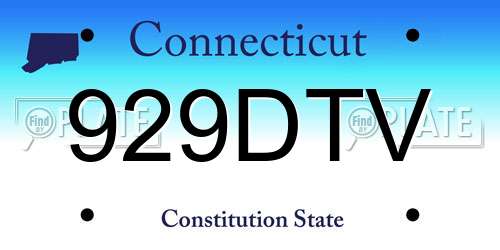 929DTV Connecticut License Plate