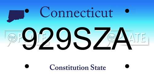 929SZA Connecticut License Plate