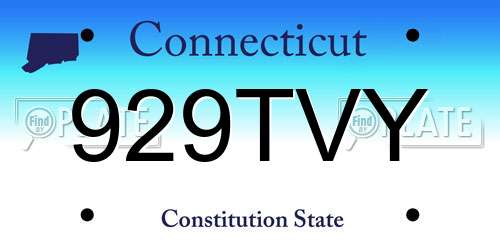 929TVY Connecticut License Plate