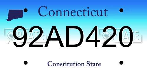 92AD420 Connecticut License Plate