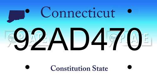 92AD470 Connecticut License Plate