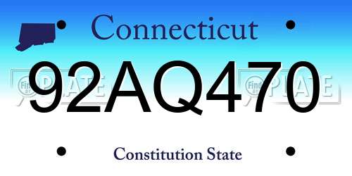 92AQ470 Connecticut License Plate