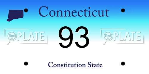 93 Connecticut License Plate