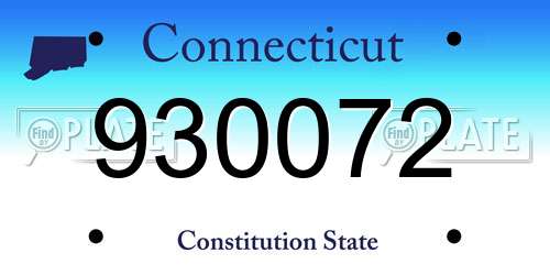 930072 Connecticut License Plate