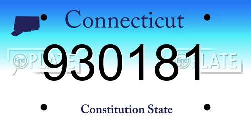 930181 Connecticut License Plate