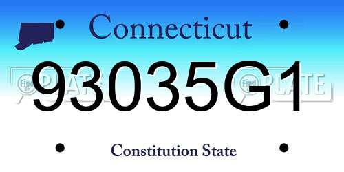 93035G1 Connecticut License Plate