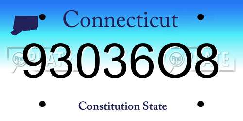 93036O8 Connecticut License Plate