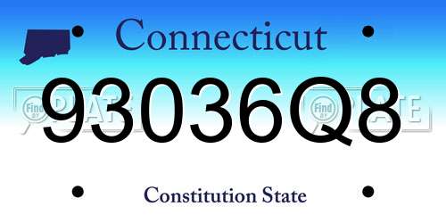 93036Q8 Connecticut License Plate