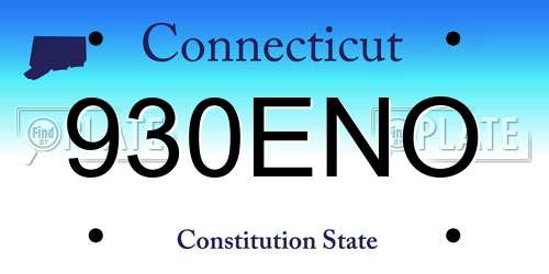 930ENO Connecticut License Plate
