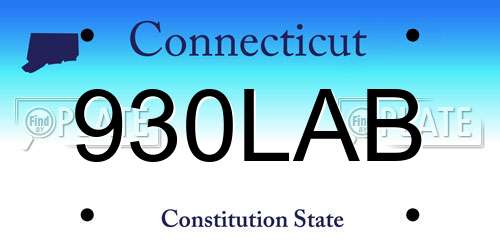 930LAB Connecticut License Plate