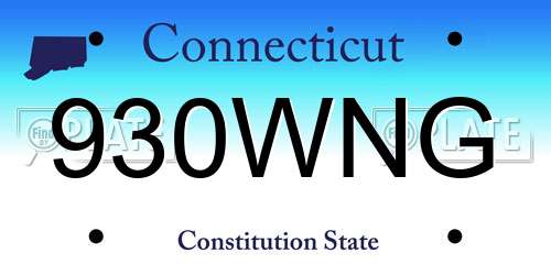 930WNG Connecticut License Plate
